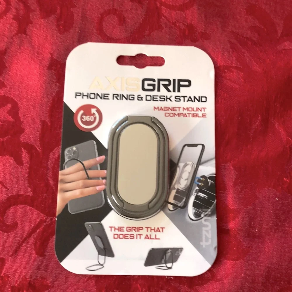 ☀️ 3/$10 AXISGrip black chrome cell phone ring and desk stand (see description)